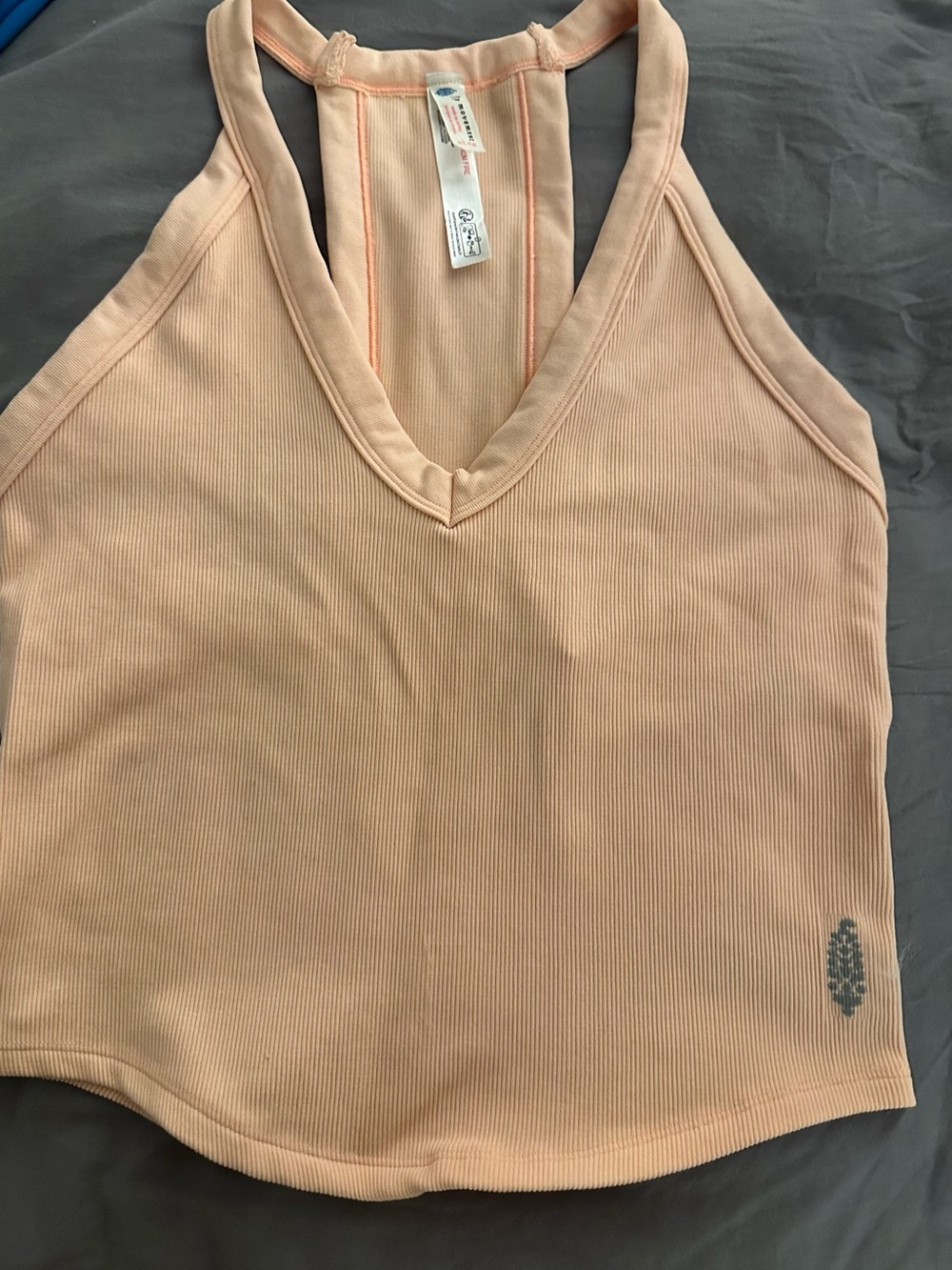 NWOT Peach Ribbed V-Neck Tank Top -XL